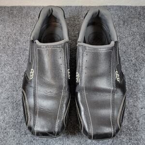 Skechers Urbantrack Cowen Casual Shoes Mens 8 Black Slip On Comfort Leather Flaw